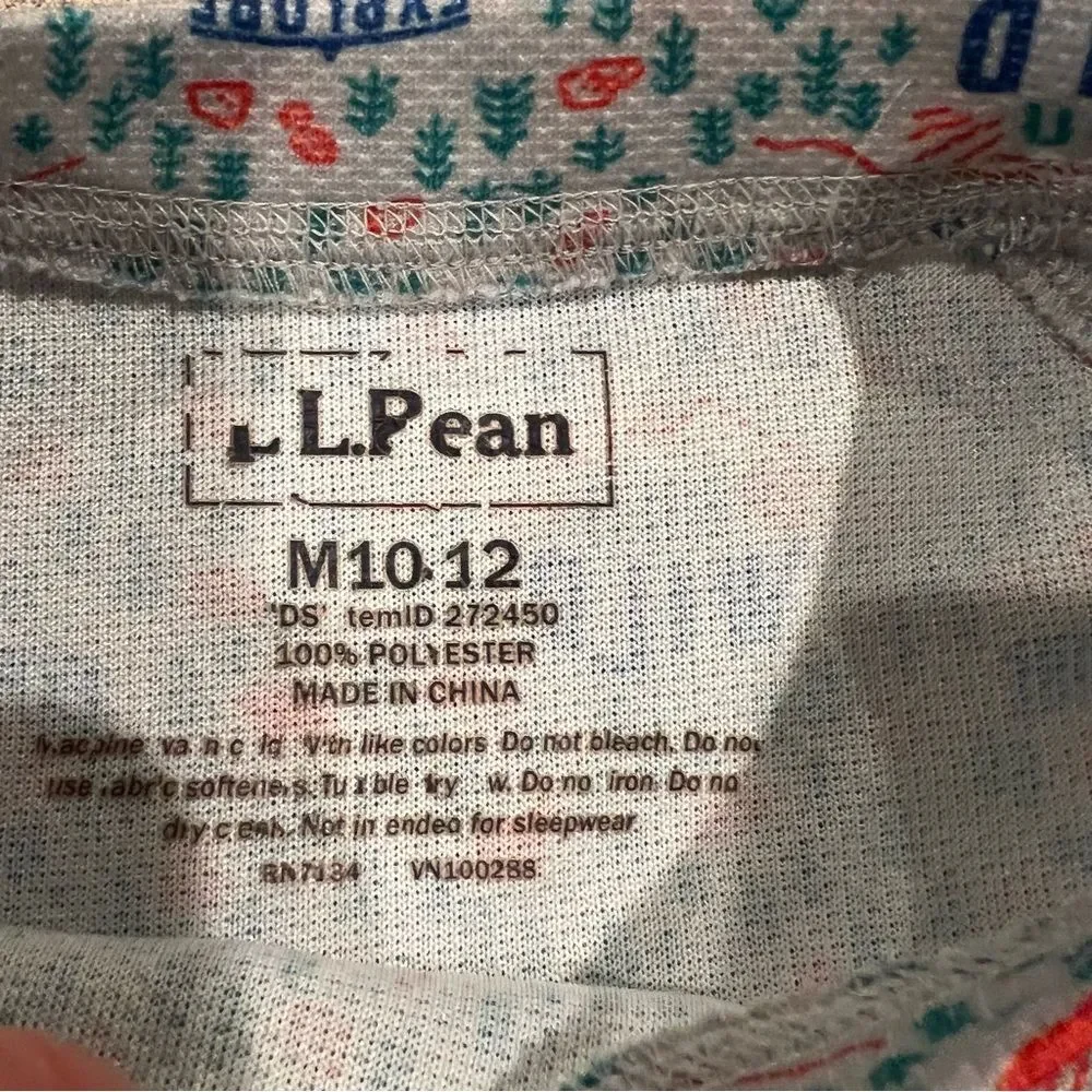 LL Bean Youth Unisex Baselayer top size 10/12